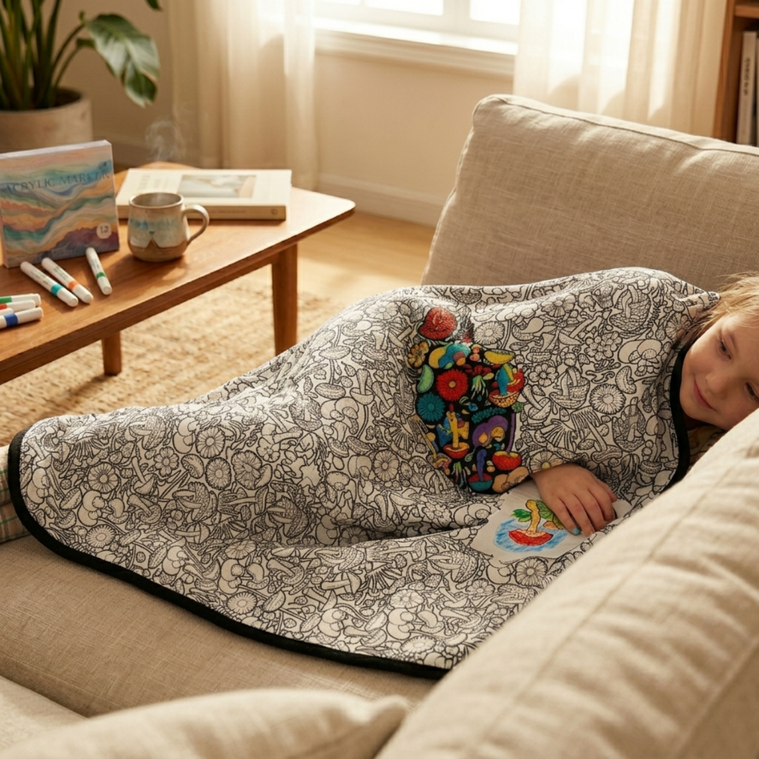 The Mindfulness Blanket - Machine Washable Coloring In Blanket